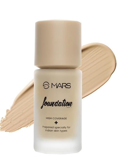 MARS High Coverage Liquid Matte Foundation Blemish Free and Blendable Foundation for Makeup  40ml  SHADE 03