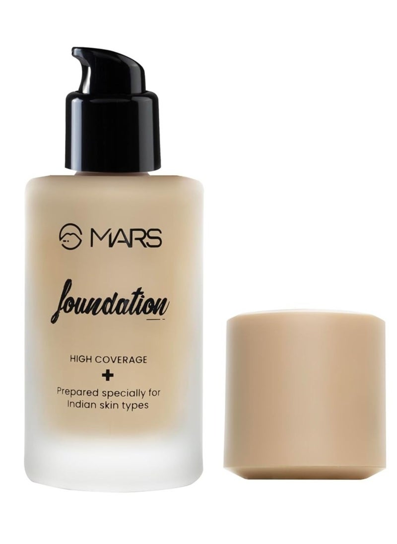 MARS High Coverage Liquid Matte Foundation Blemish Free and Blendable Foundation for Makeup  40ml  SHADE 03