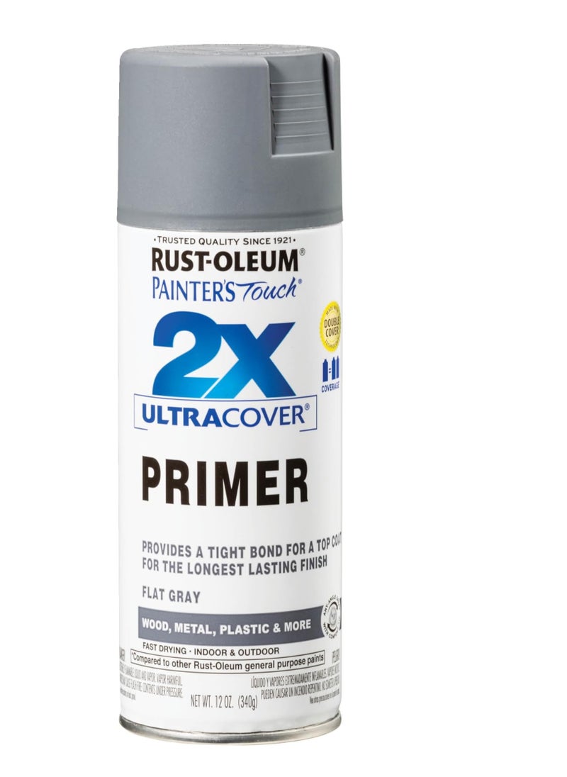 RUST-OLEUM Rust-Oleum 2X Ultra Cover Primer - Grey, 12oz, Spray Paint, Surface Preparation  - Image 1
