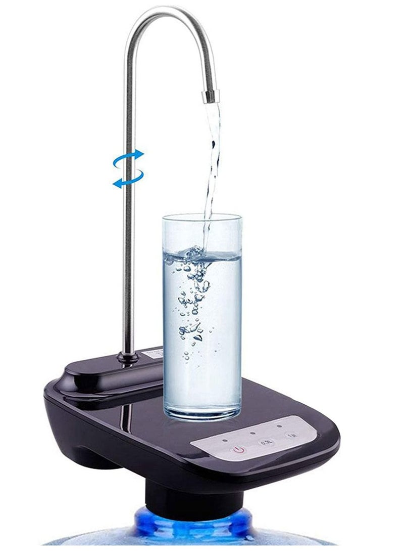Drinking Water Dispenser Pump, Low Noise USB Charging Automatic Water Pump for Universal 2-5 Gallon Bottle, Electric Portable Water Bottle Dispenser for Kitchen, Home, Office, Camp  - Image 1