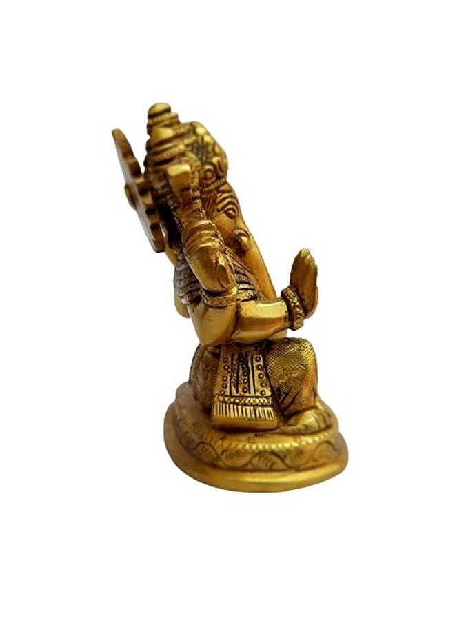 إيرو عمل نحت بتصميم غانيشا من نحاس من AERO تمثال غانيشا بهاجوان جانباتي بابا مورتي تمثال منزلي تمثال صناعة يدوية فنية - Image 2