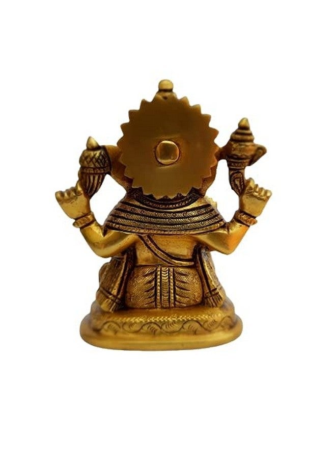 إيرو عمل نحت بتصميم غانيشا من نحاس من AERO تمثال غانيشا بهاجوان جانباتي بابا مورتي تمثال منزلي تمثال صناعة يدوية فنية - Image 3