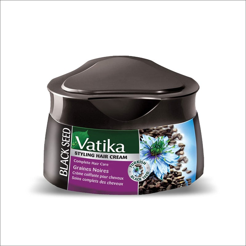 Vatika Naturals Styling Cream for Long, Curly, Dry, Color-treated Hair - with Coconut Blend, Hair & Combing Cream for Frizz-Free, Hydrated, Coconut & Lotion - Black Seed - 210ml - Image 1