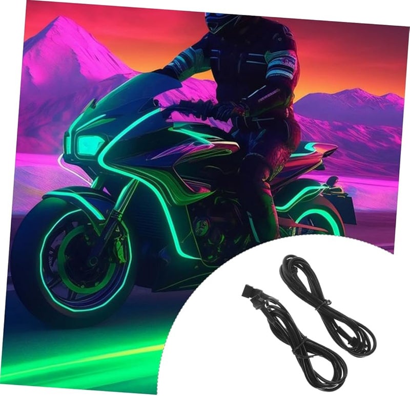 PRETYZOOM Neon LED Light Extension Cable 2Pcs Flexible PVC Wire For Easy Car Installation - Image 3