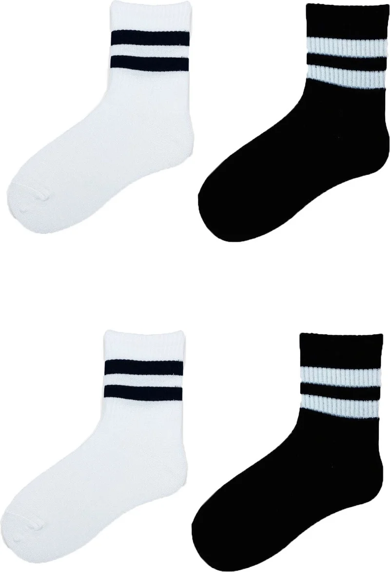 Hepsine Rakip Rivals All 4 Unisex Striped Short Socks Cotton Tennis Economical Sports