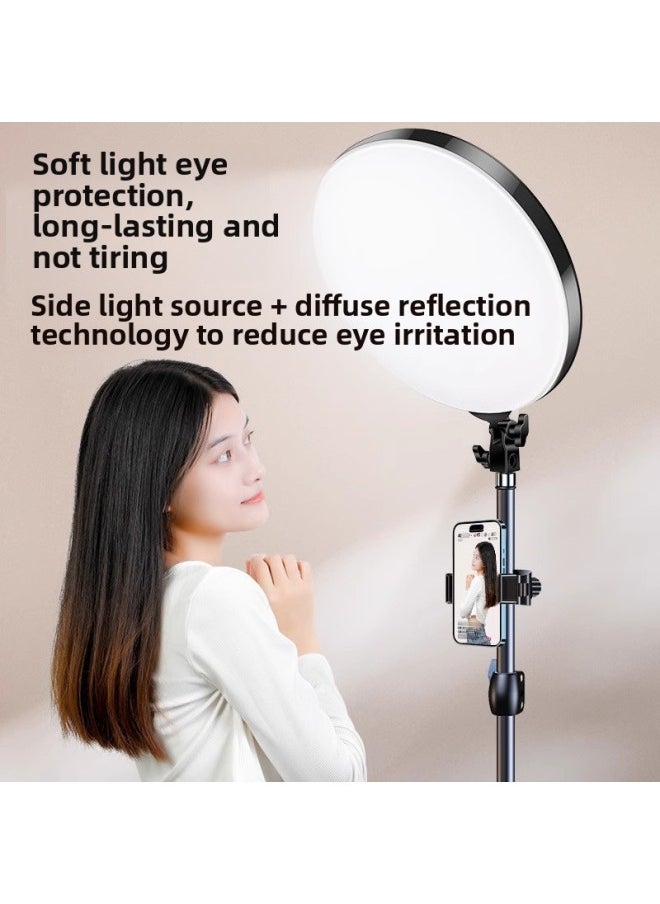 Generic - Live Broadcast Beauty Fill Light Internet Celebrity Anchor Dedicated Full Screen Lighting Light Desktop Round Makeup Light Photo Soft Light-Specifications:[Upgraded Version] 26cm Shadowless Lamp + Desktop Disc Bracket + Stand-alone Position + Bluetooth Remote Control - Image 1