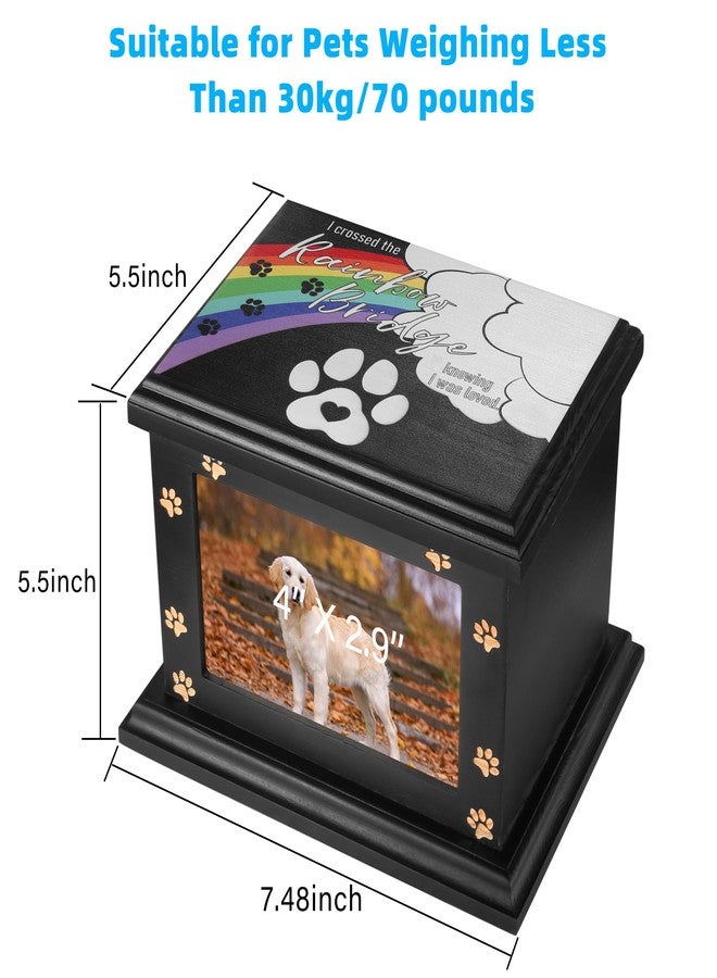 ADMLC Large Wooden Pet Memorial Urns with Photo Frame - Keepsake Memory Box for Cremation Ashes, Casket Burial Urn for Pets - Image 2