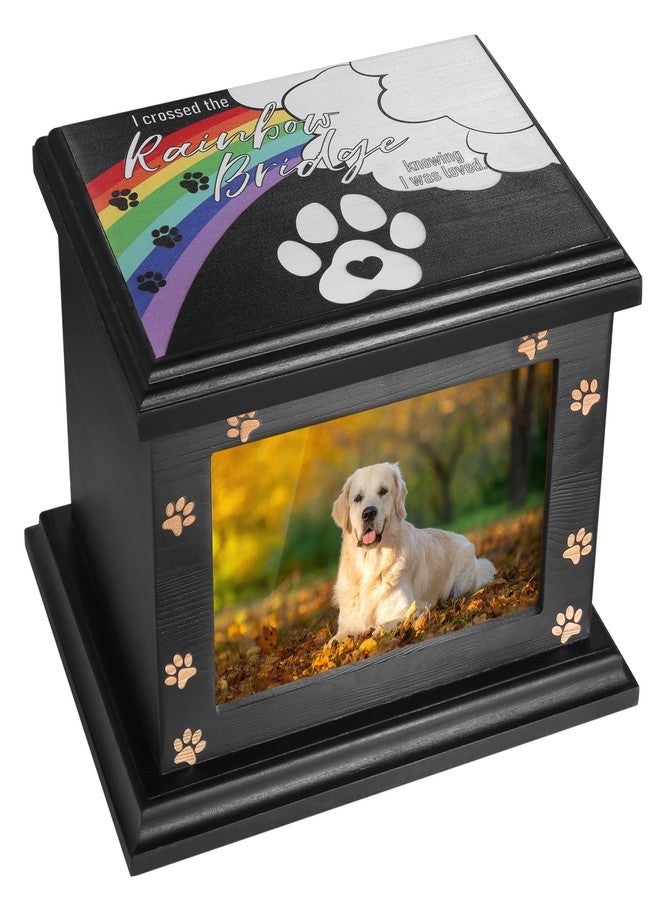ADMLC Large Wooden Pet Memorial Urns with Photo Frame - Keepsake Memory Box for Cremation Ashes, Casket Burial Urn for Pets - Image 1