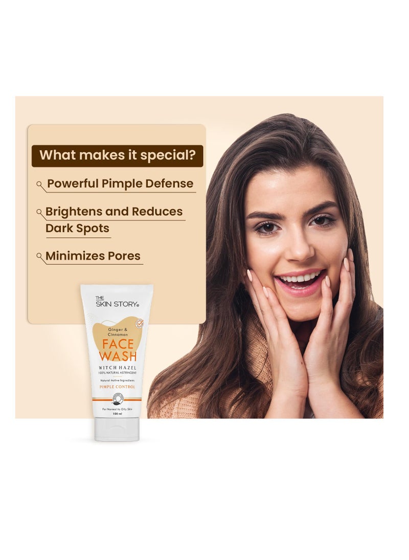 Skin Story Clean Beauty The Skin Story Ginger Cinnamon Face Wash Removes Pimple Germs Reduces Dark Spots and Minimizes Pores  - Image 2