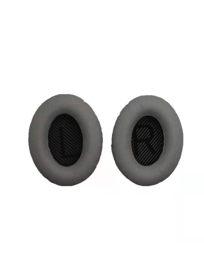 Doctor Qc35 Qc15 Qc25 Headset Ear Cushion Pullover Style Earphone Cover Ae2/i Sponge Leather Cover Real Protein Leather-Color:Dark Gray With LR Black Pad A Beat 2 For A Pair Of Packaging - Image 1