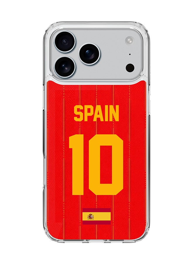 Stylizedd Classic Clear Magnetic Case for Apple iPhone 17 Pro Max , Hybrid Soft Case Flexible Edges Anti Drop TPU PC Gel Thin Transparent Cover [ Designed for Apple iPhone 17 Pro Max ] - Football Team Spain World Cup 2026 - Image 1