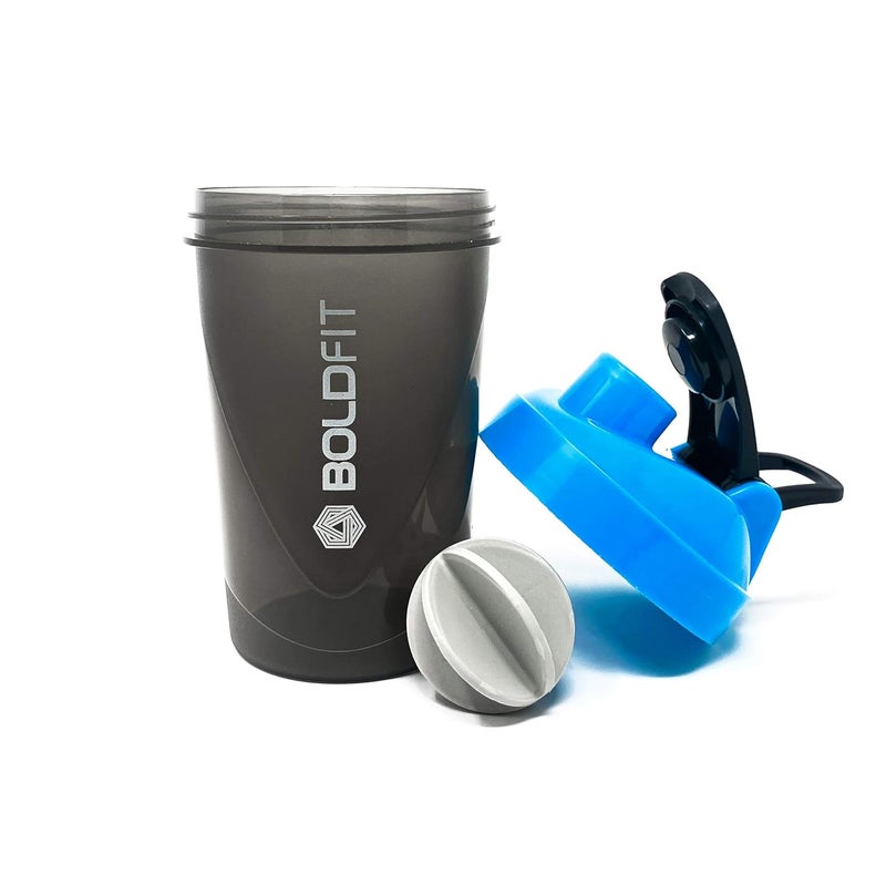 BOLDFIT shaker for gym leakproof gym shaker bottle ideal for Protein, Pre Workout, Bcaas sports bottle Workout water sipper for men, Plastic, 500 ML, Blue - Image 2