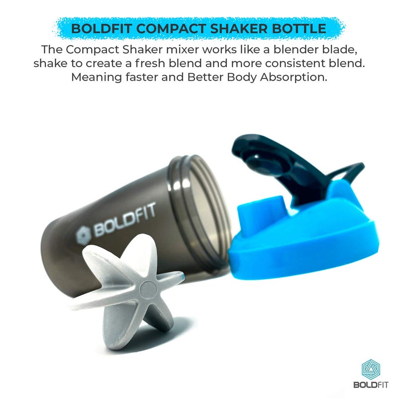 BOLDFIT shaker for gym leakproof gym shaker bottle ideal for Protein, Pre Workout, Bcaas sports bottle Workout water sipper for men, Plastic, 500 ML, Blue - Image 4