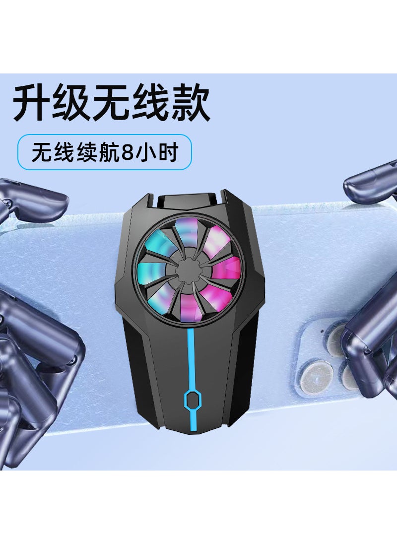 Generic H15 Gaming Phone Cooler Silent ClampF15 battery air-cooled radiator-Black (500 mA + colored lights + three-gear adjustment) F15 battery air-cooled radiator-Black (500 mA + colored lights + three-gear adjustment) 