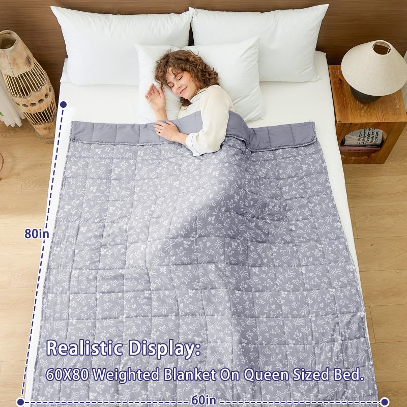 yescool Weighted Blanket for Adults (20 lbs, 60â€ x 80â€, Dove Grey) Cooling Heavy Blanket for Sleeping Perfect for 190-210 lbs, Queen Size Breathable Blanket with Premium Glass Bead, Machine Washable - Image 2