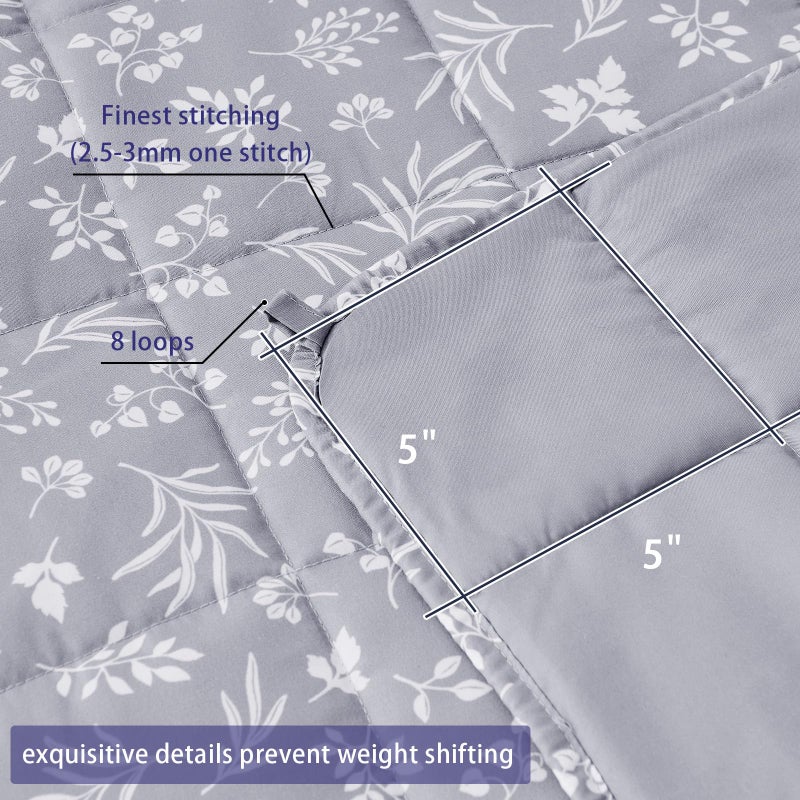 yescool Weighted Blanket for Adults (20 lbs, 60â€ x 80â€, Dove Grey) Cooling Heavy Blanket for Sleeping Perfect for 190-210 lbs, Queen Size Breathable Blanket with Premium Glass Bead, Machine Washable - Image 5