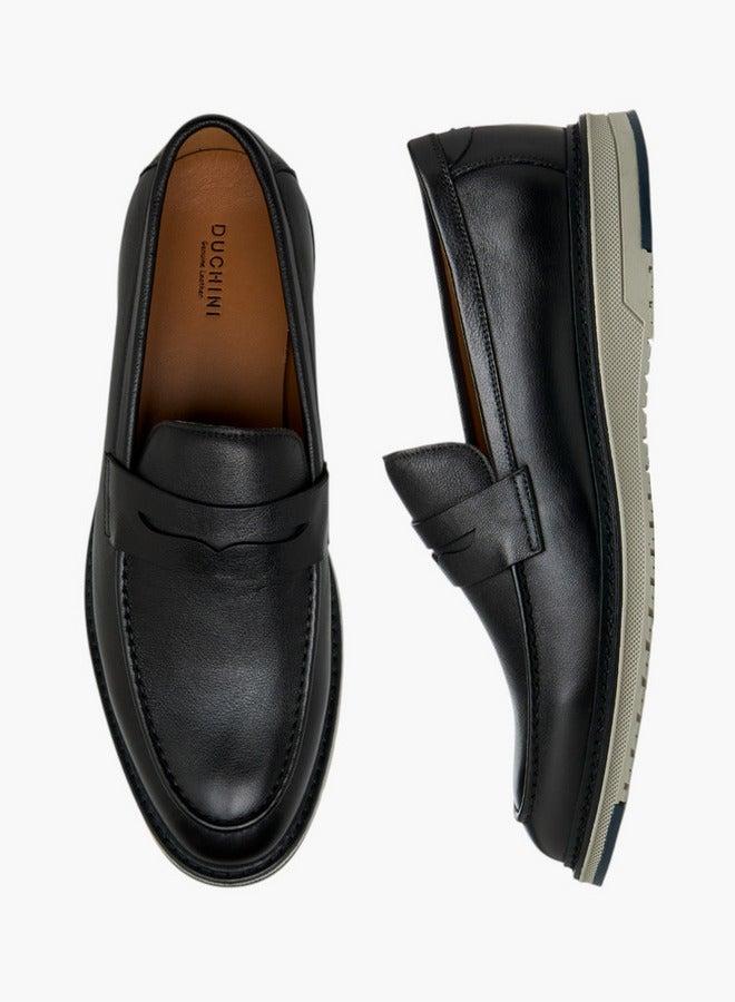 DUCHINI Men's Solid Slip-On Loafers - Image 3