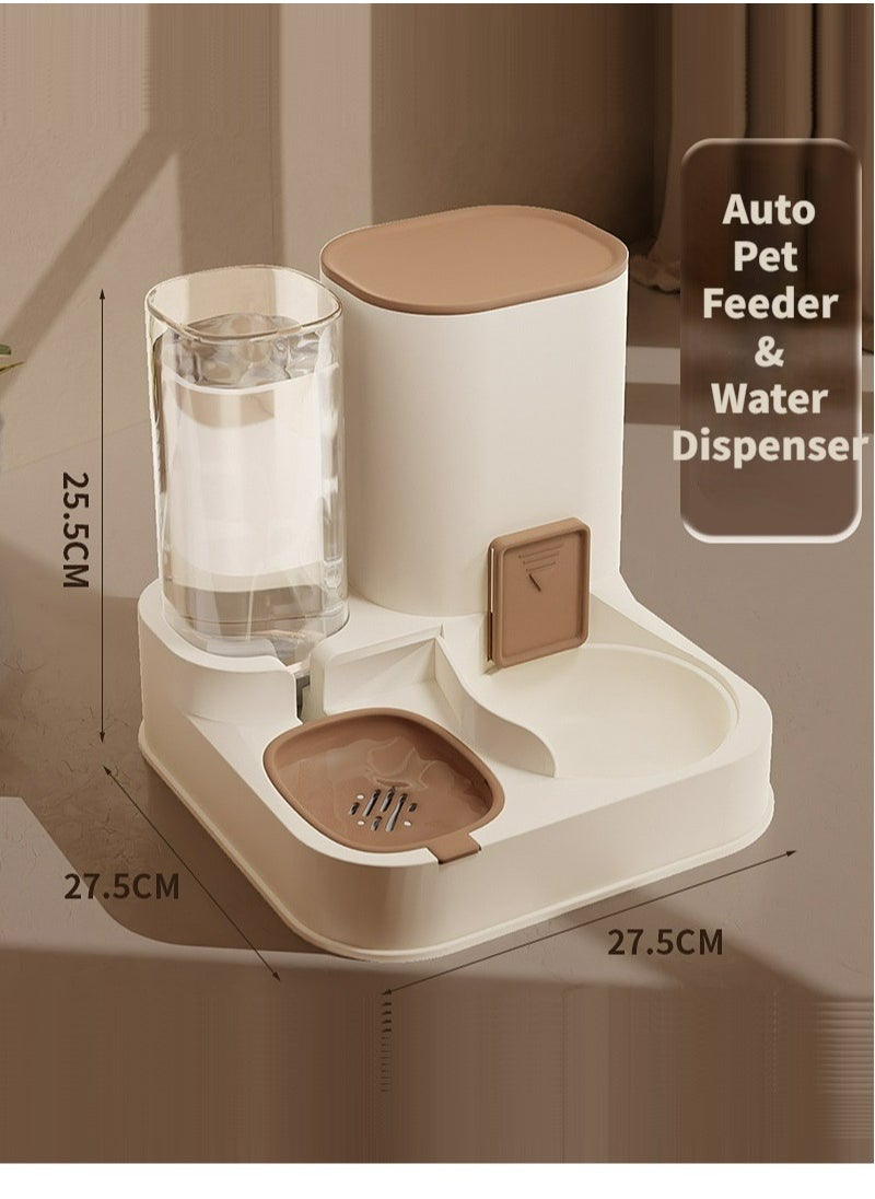 xppier 2 in 1 Automatic Pet  Feeder and Water Dispenser Set, Large Capacity Dog Cat Food and Water Bowl, 2.3 Liter Gravity Food Feeder with 1.3 Liter Water Dispenser, Good for Travel Supply  - Image 1