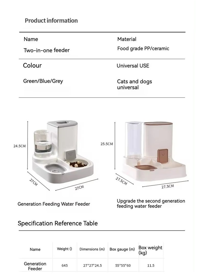 xppier 2 in 1 Automatic Pet  Feeder and Water Dispenser Set, Large Capacity Dog Cat Food and Water Bowl, 2.3 Liter Gravity Food Feeder with 1.3 Liter Water Dispenser, Good for Travel Supply  - Image 5