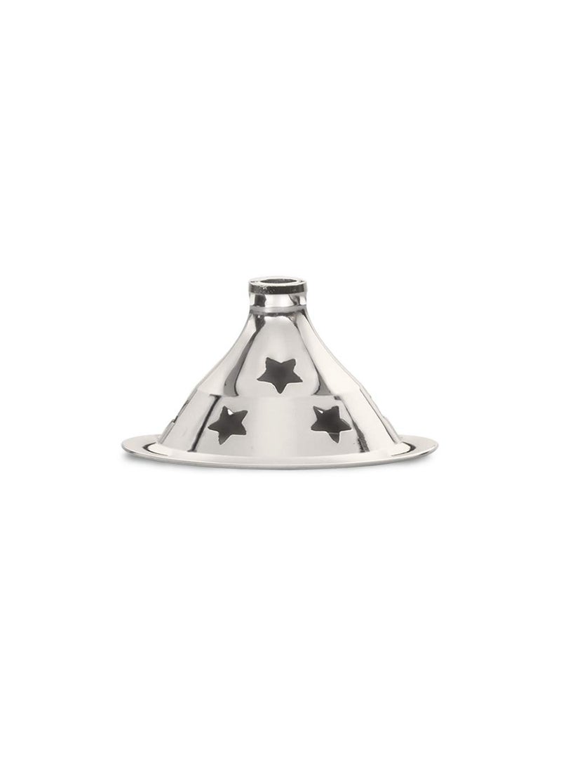 BOROSIL Borosil Small Size Akhand Diya Decorative Nickel Glass Oil Lamp Tea Light Holder Diya with Borosilicate Glass Puja Dia for Mandir Lantern Diya with Glass Cover Nickel Diya  - Image 4