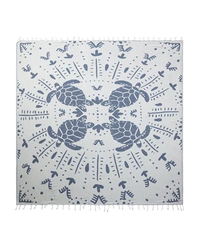 Sand Cloud Extra Large Turkish Beach Towel - Sand Free - 100% Organic Turkish Cotton Yarn - Quick Dry Towel for Beach, Picnic, Blanket or Bath - As Seen on Shark Tank - Marine Life (Prism Turtles XL) - Image 1