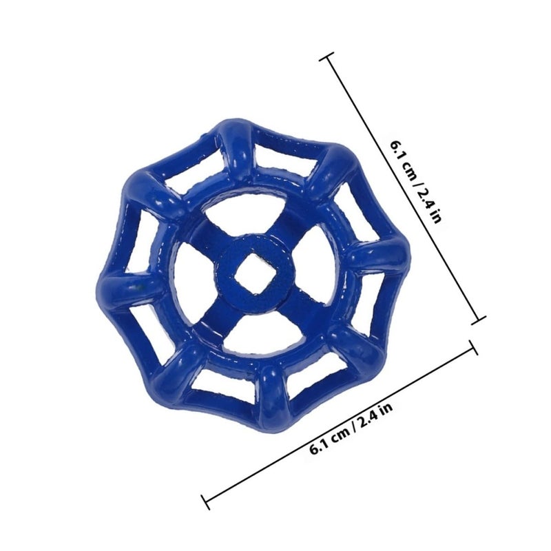 مقبض صنبور معدني أزرق غامق بديل بروش 7x7 مم لعجلة صمام صنبور خارجي - Image 3