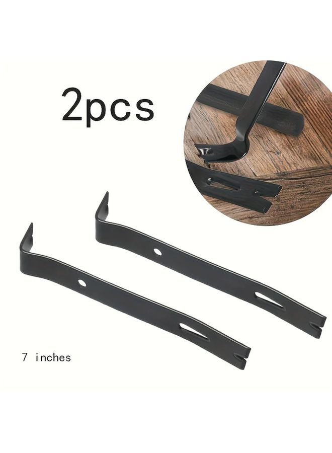 2 Piece Heavy Duty Metal Pry Bar Manual Tool For Carpentry Car Tire Changes Wooden Box Opening - Image 1