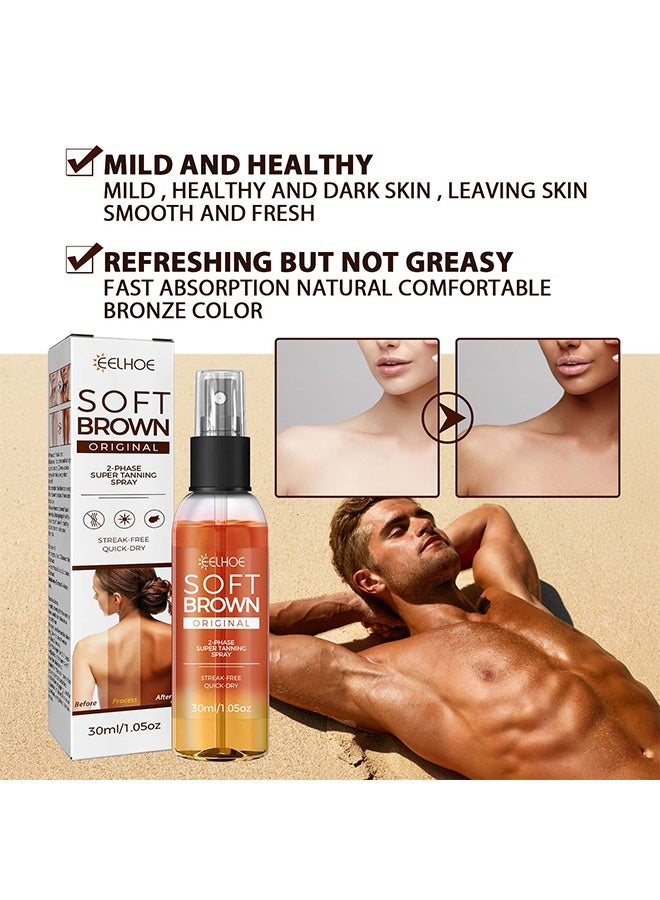 إيلهو بخاخ التسمير الذاتي الأصلي باللون البني الناعم ، رذاذ التسمير المكثف ، بخاخ مسرع التسمير ، مناسب لكراسي التشمس والشمس الخارجية ، كريم تسمير لكراسي الاستلقاء للتشمس والهواء الطلق ، تسمير الجسم الذاتي - Image 4