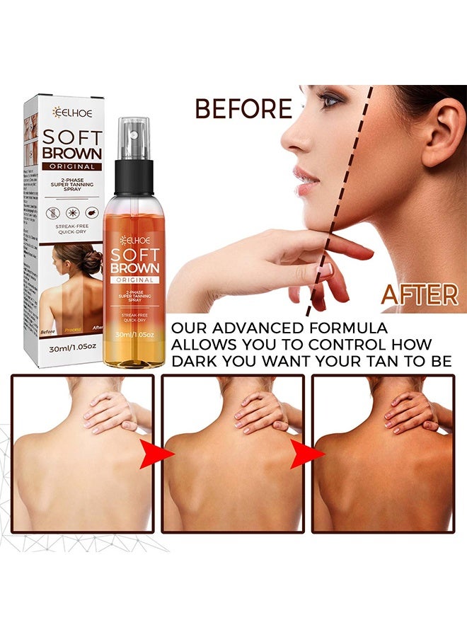 إيلهو بخاخ التسمير الذاتي الأصلي باللون البني الناعم ، رذاذ التسمير المكثف ، بخاخ مسرع التسمير ، مناسب لكراسي التشمس والشمس الخارجية ، كريم تسمير لكراسي الاستلقاء للتشمس والهواء الطلق ، تسمير الجسم الذاتي - Image 2
