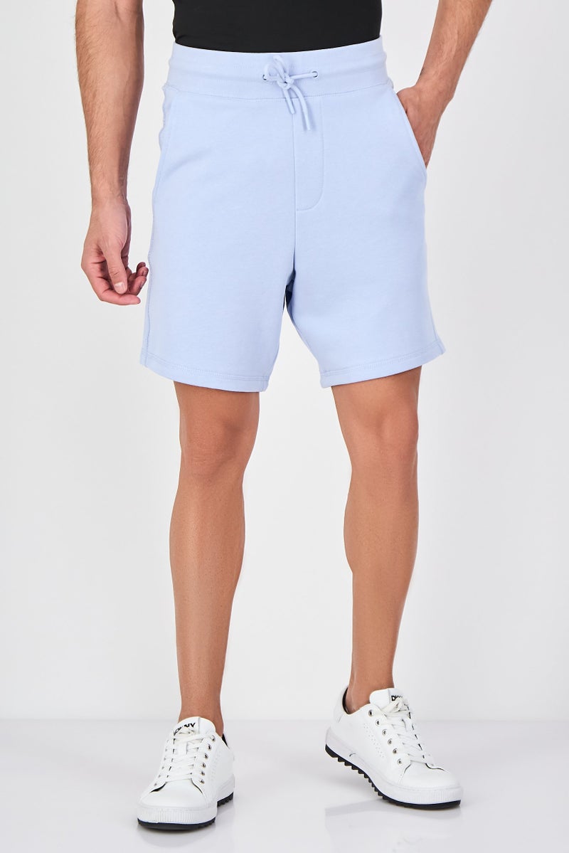 Celio Men Solid Basic Shorts, Light Blue - Image 1