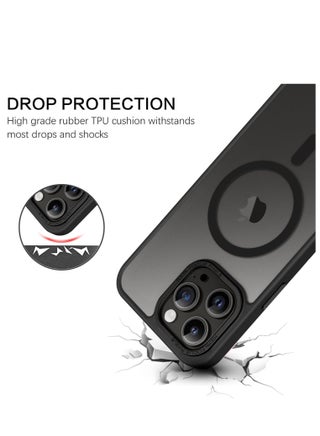 Magnetic Case for iPhone 13 Pro Max [Shockproof & Slim] Matte Hard Back Cover with high-Grade Protection | Black - view 4