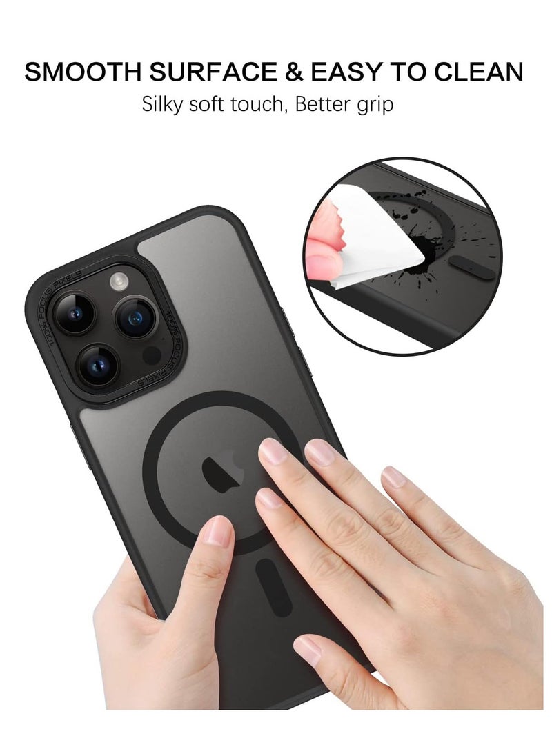 Denx - Magnetic Case for iPhone 13 Promax 6.7-Inch Compatible iphone 13 promax 6.7  with MagSafe, Translucent Matte Back Slim Shockproof Phone Cover (Black) - Image 1