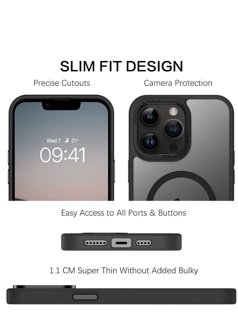 ACLIX Magnetic Case for iPhone 13 Pro Max [Shockproof & Slim] Matte Hard Back Cover with high-Grade Protection | Black - Image 3