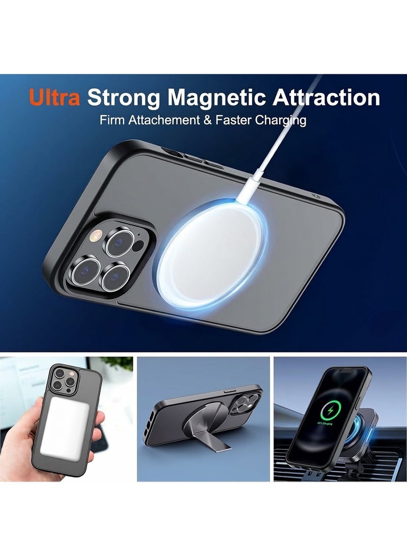 ACLIX Matte Magnetic Case for iPhone 13 Pro Max [Shockproof & Slim] Matte Hard Back Cover with High-Grade Protection | Black - Image 3