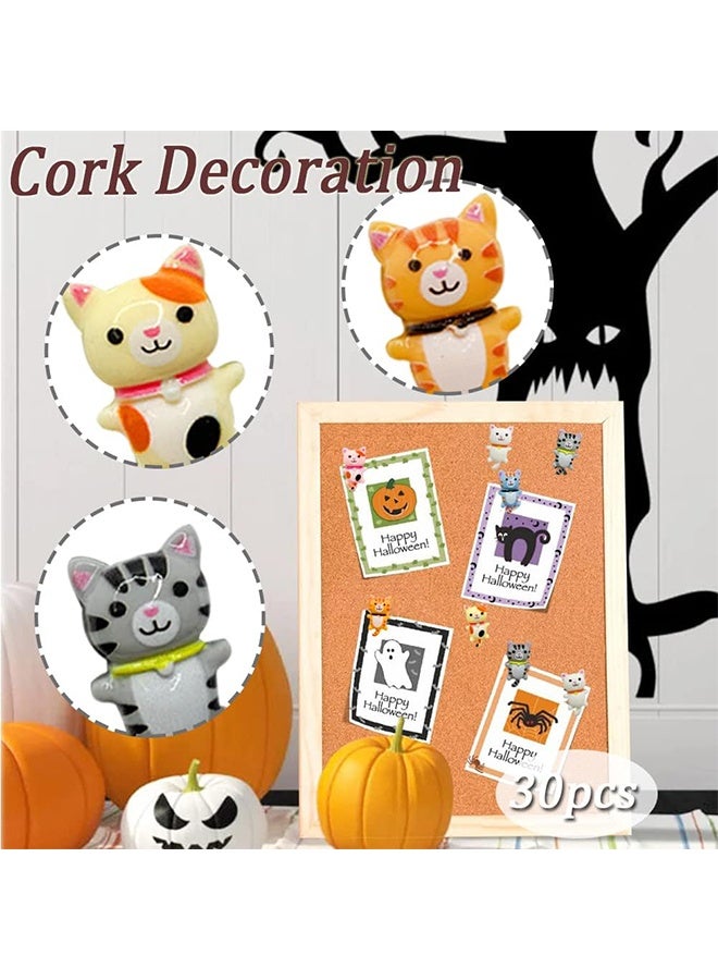30 pcs Cute Cat Push Pin Decorative Thumb Tacks Animal Push Pins for Photo Wall Maps Memo Note Bulletin Board or Cork Boards Multi-Functional Pushpin Tool Office Accessories - Image 4