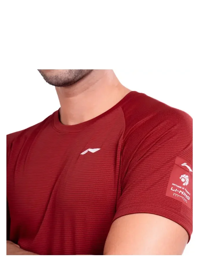 Li-Ning LINING RAGLAN ROUND NECK-T SHIRT- (RED) (ATST993-2-L)
