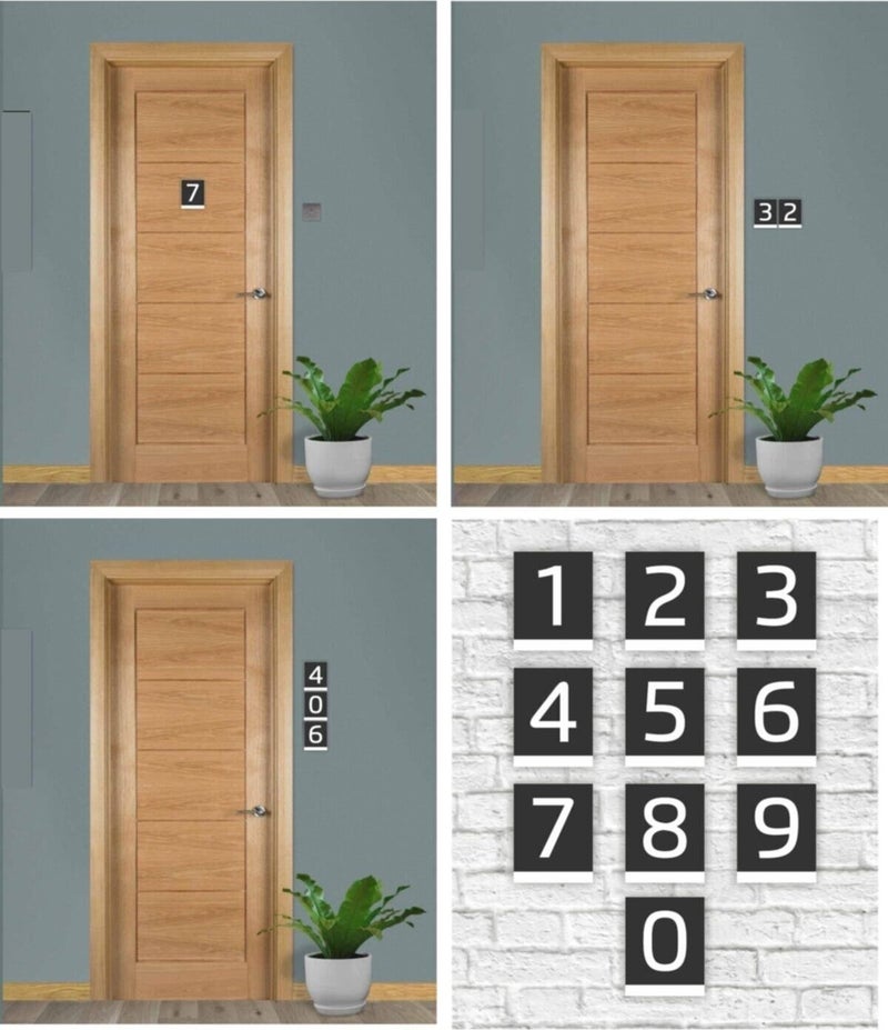 Directional Plexi Vertical Door Number