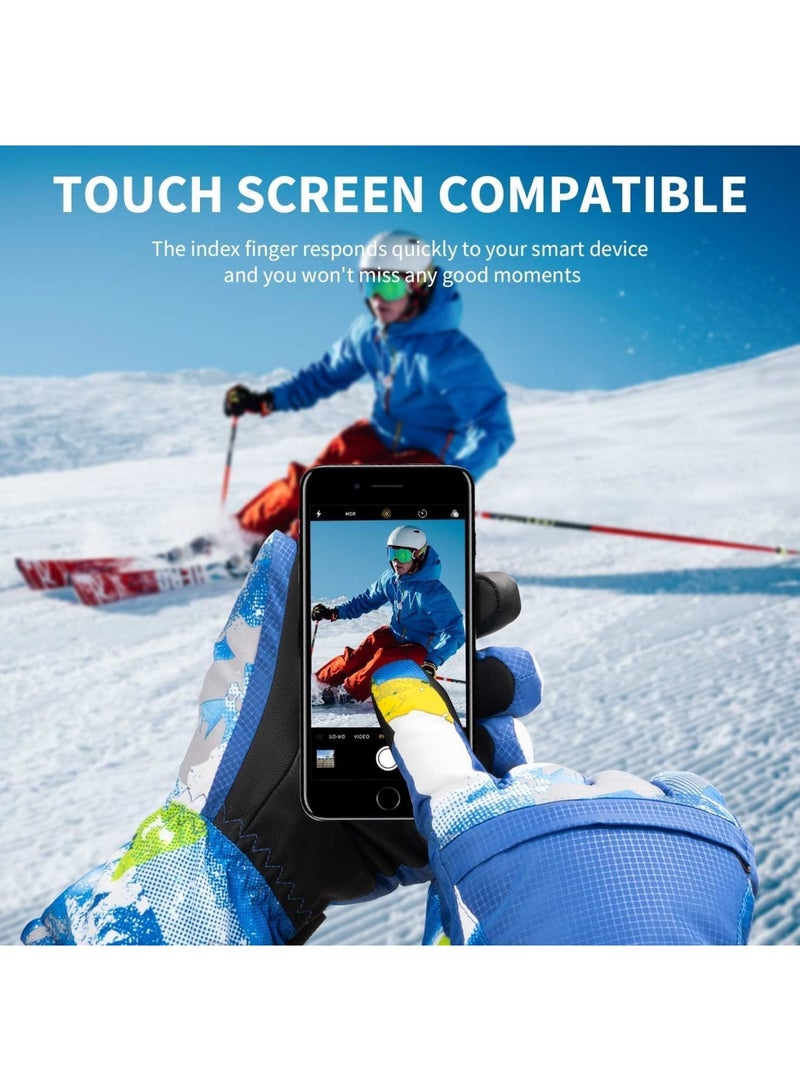 SOLARAE Ski Gloves, Cycling Gloves, Winter Warmest Waterproof and Breathable Snow Gloves for Mens, Touch-Screen Waterproof Winter Gloves, for Mens, Womens, Kids Skiing, Snowboarding - Image 2