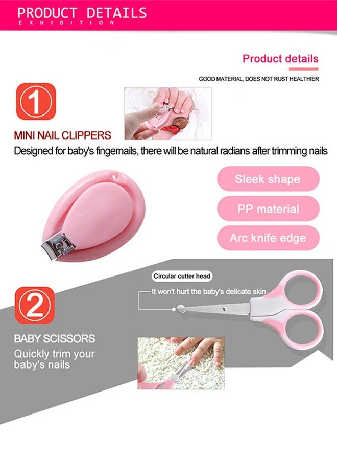 Bebiland Pack Of 8 Portable Baby Care Grooming and Healthcare Pieces Kit, Pink - Image 3