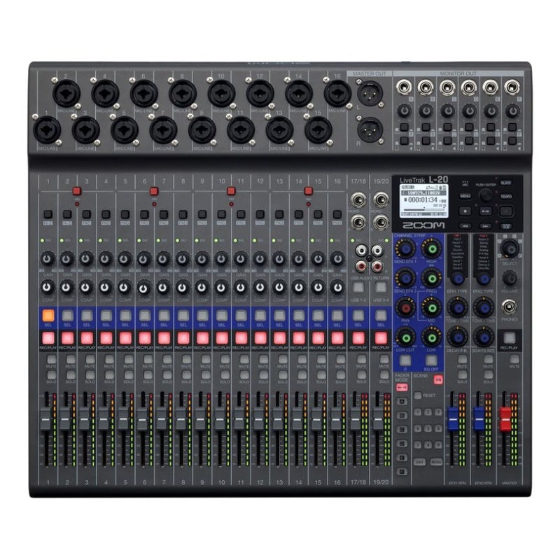 Zoom L-20 LiveTrak Digital Mixer Recorder - 20 Channels - Image 1