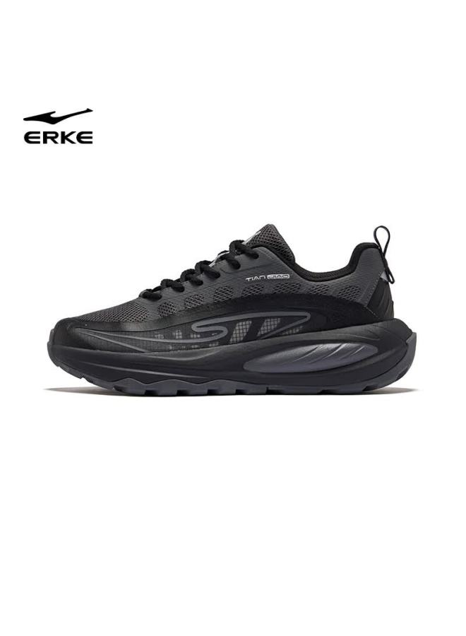 Erke Casual Men's Shoes New Running Shoes Leather Mesh Breathable Soft Sole Sports Shoes Thick Sole Dad Shoes Tianjiao 3 - Image 3