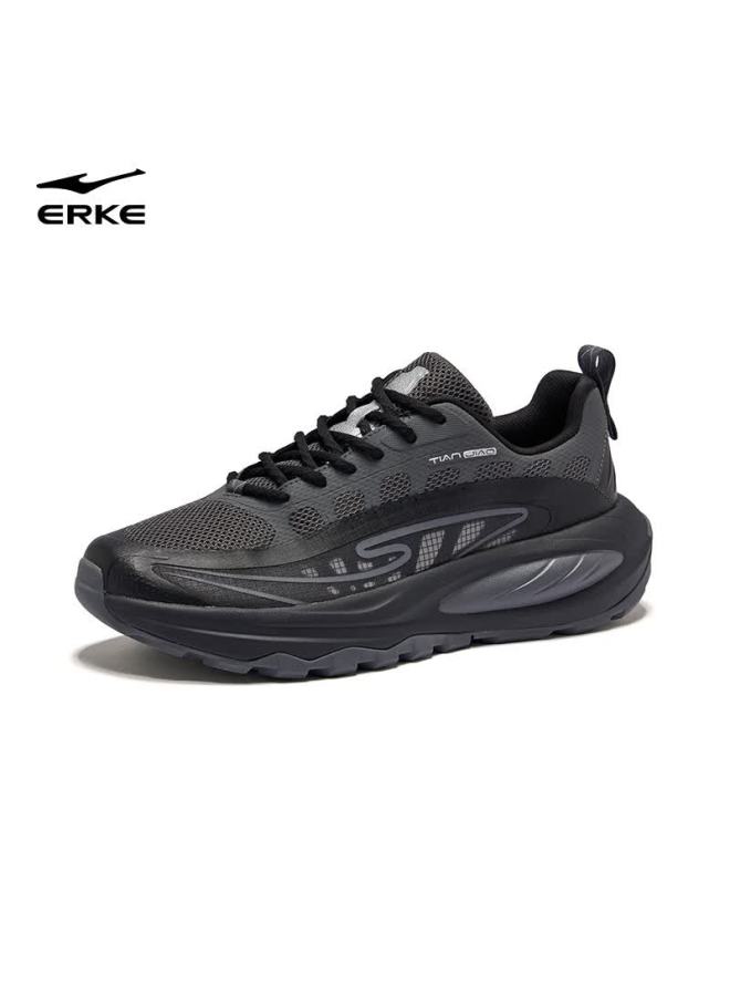 Erke Casual Men's Shoes New Running Shoes Leather Mesh Breathable Soft Sole Sports Shoes Thick Sole Dad Shoes Tianjiao 3 - Image 4