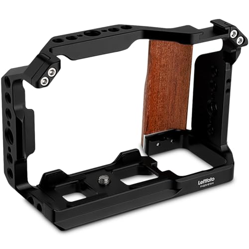 Leftfoto ZV-E10 II Upgrade Metal Cage for Sony Alpha ZV-E10 II Camera Protection Frame Rig,Built-in Ergonomically Designed Wood Handle,Quick-Release Plate for Arca for Vlog Video Shooting - Image 4