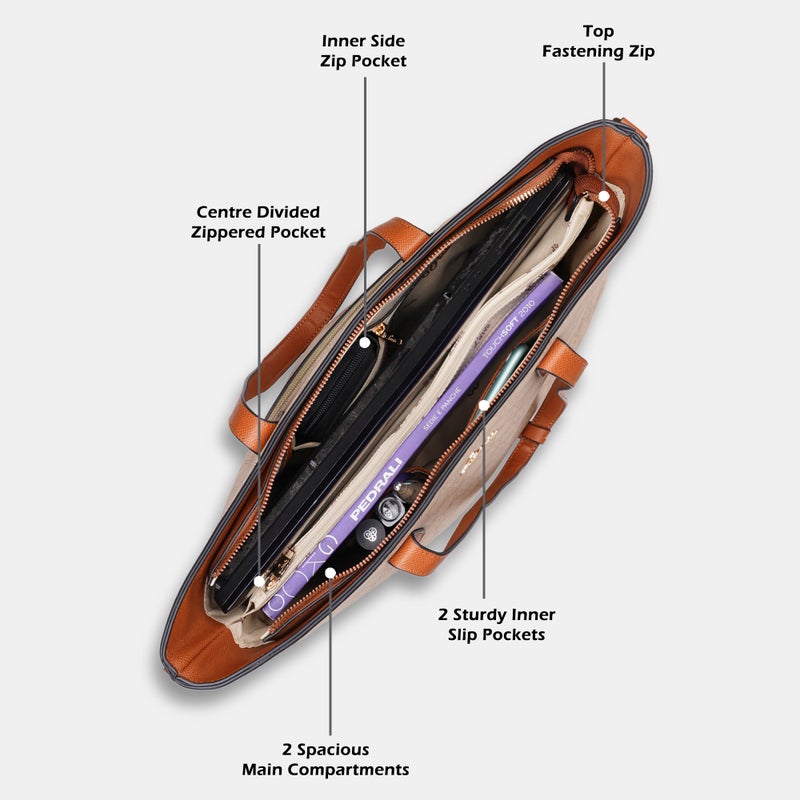 لافي حقيبة لافي نسائية بطبعة واحدة من هايلون بيج - Image 3