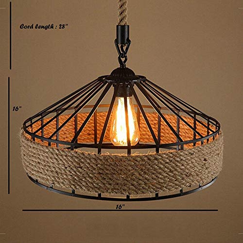 Weldecor Iron Edison Rope Pendant Vintage Lamp Hanging lamp (Bulbs Not Included) - Image 3