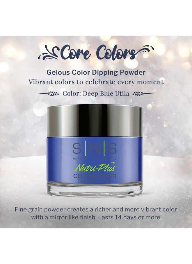 SNS Healthy Natural Nails - Sns Nail Dip Powder Gelous Color Dipping Powder Deep Blue Utila (Blue) Longlasting Dip Nail Color Lasts 14 Days Lowodor & No Uv Lamp Required 1Oz - Image 1
