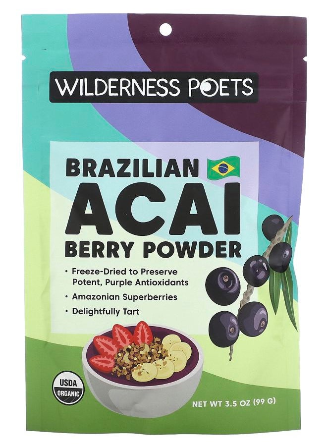 Wilderness Poets - Organic Brazilian Acai  Berry Powder 3.5 oz (99 g) - Image 1