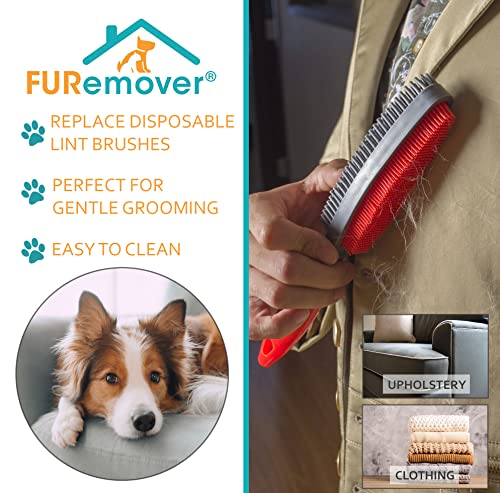 FURemover Duo Pet Hair Rubber Brush, Dual Sided to Easily Remove Fur and Lint from Clothing and Upholstery, Thick Bristles Groom Dogs and Cats, Easy to Clean, Colors May Vary - Image 4