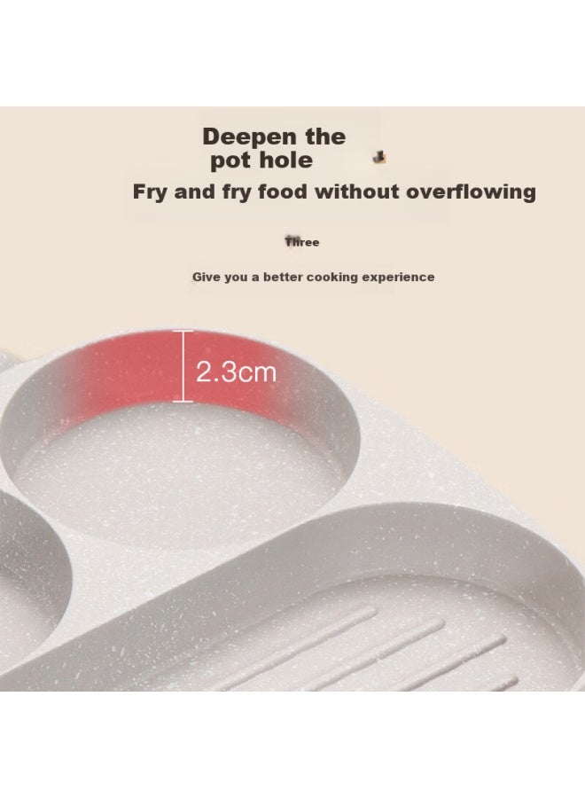 Dipple Dipuer, 3-In Breakfast Pan, Household Flat-Bottom Pan, Egg Frying Tool, Maifan Stone Non-Stick Egg Burger Pan - Image 3