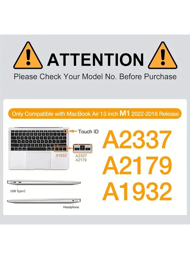 غطاء لوحة المفاتيح من قشرة صلبة خضراء لجهاز MacBook Air 13 بوصة 2018 2020 M1 A2337 A2179 - Image 3